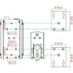 Zeichnung der Montagehalterungen des EDS-510E Layer 2 Managed Industrie Switch von Moxa