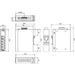 Zeichnung des EKI-2525 Unmanaged Industrie Switch von Advantech