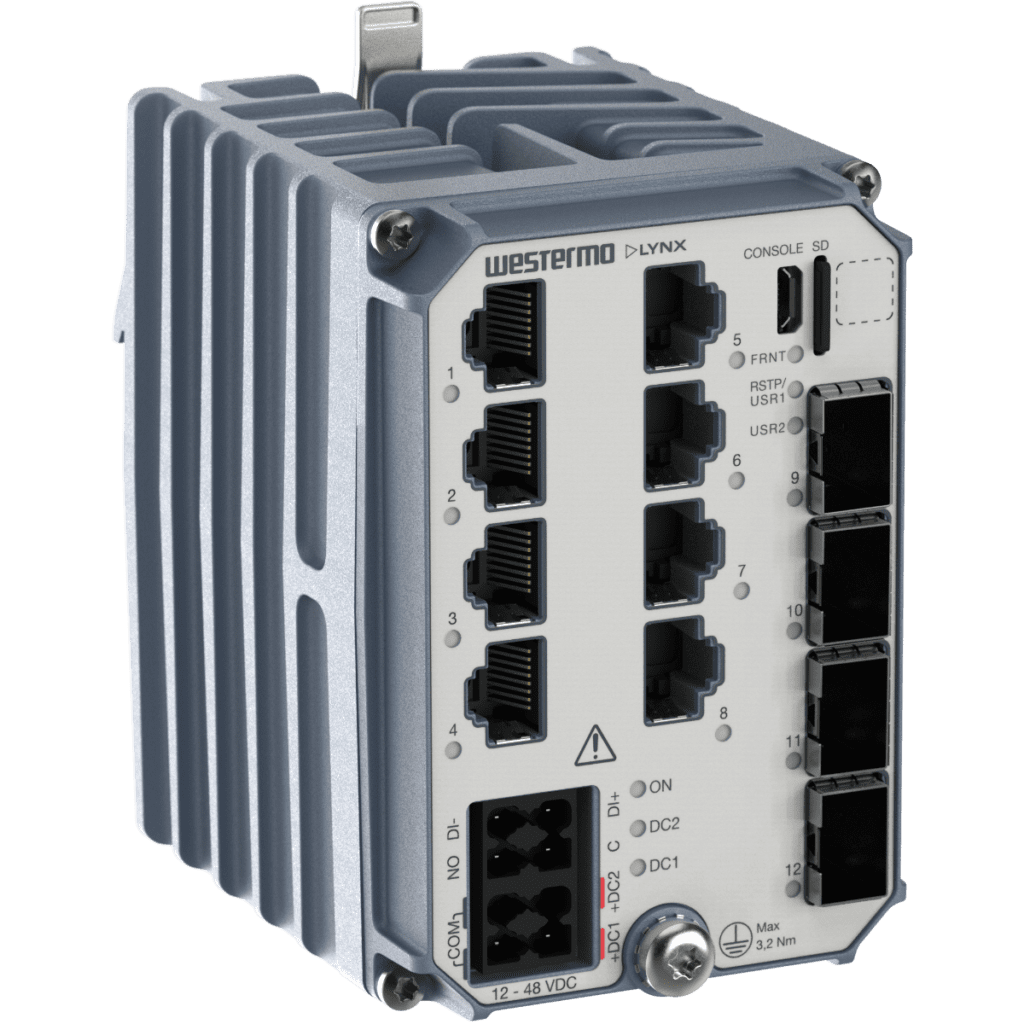 Lynx 5512-E-F4G-T8G-LV Layer 3 Managed Gigabit Switch mit 8x RJ45 und 4x SFP Ports von Westermo