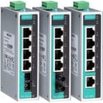 Modelle des EDS-205A kompakter Unmanaged Switch von Moxa