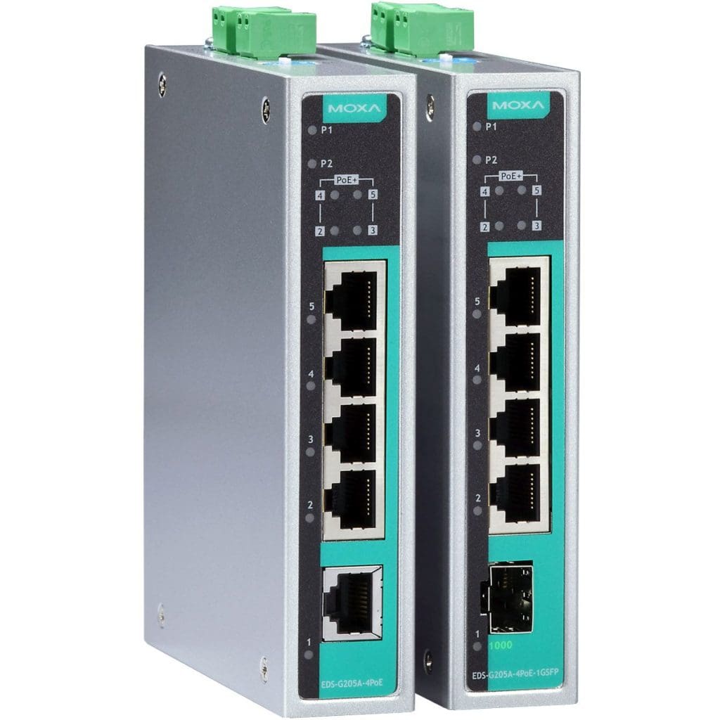 EDS-G205A-4PoE 5-Port PoE Industrie Switches von Moxa