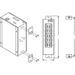 Zeichnung der Wandmontage des LIG1080A Managed Layer 2 Ethernet Switch von Black Box