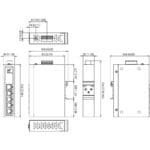 Zeichnung des EKI-2705E-1GPI industriellen Power over Ethernet Switch von Advantech