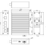 Zeichnung des SandCat-2305-T5-LV Unmanaged 5-Port Ethernet Switch von Westermo