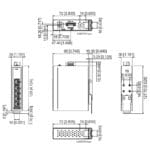 Zeichnung des EKI-2525NI Unmanaged PROFINET Industrie Switch von Advantech